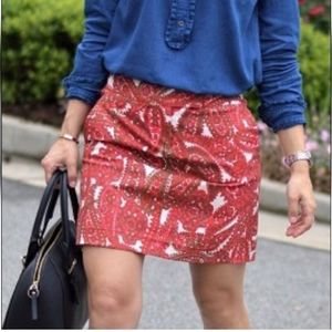 J. Crew red and green paisley mini skirt size 10